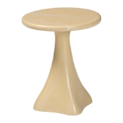 bali & pari Aponi Marbled Resin End Table - Sculptural Side Table with Round Top and Pedestal Base, Modern Contemporary Statement Furniture, Cream Baxton Studio restaurant furniture, hotel furniture, commercial furniture, wholesale living room furniture, wholesale end table, classic end table